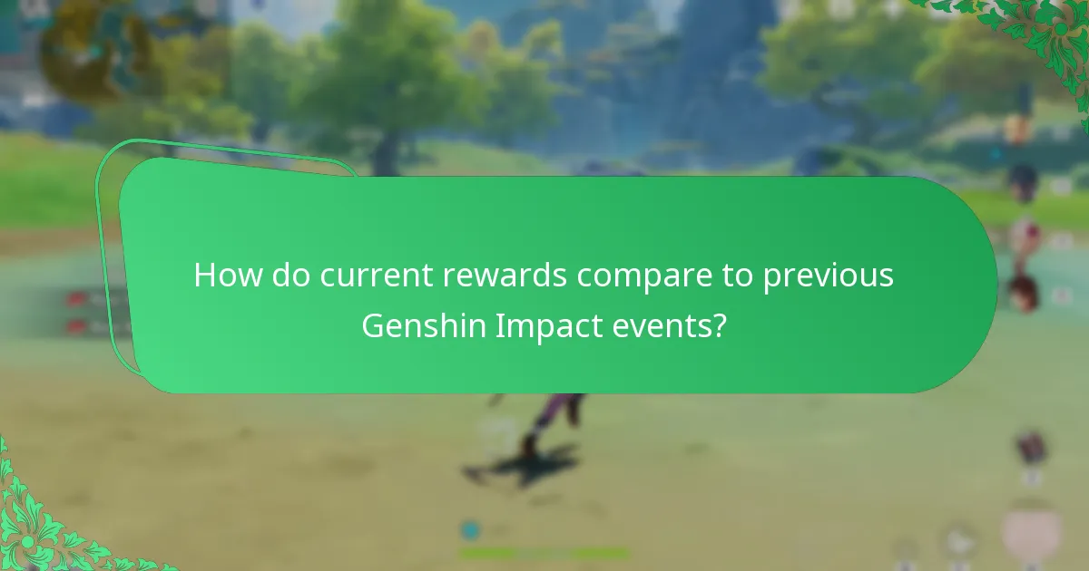 How do current rewards compare to previous Genshin Impact events?