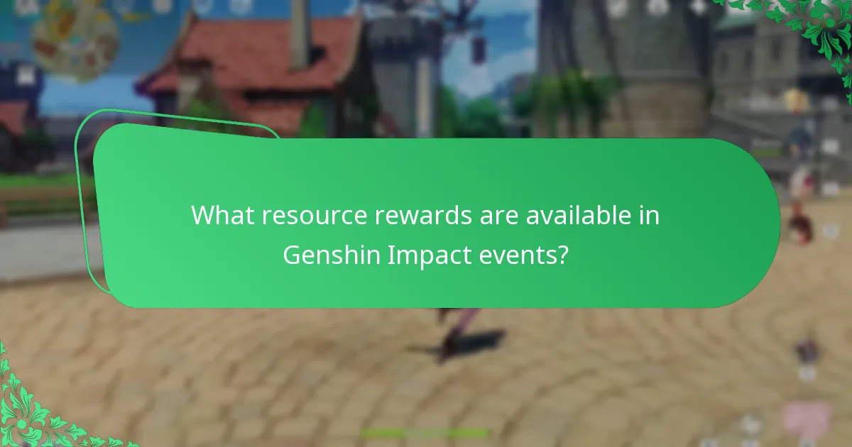 What resource rewards are available in Genshin Impact events?